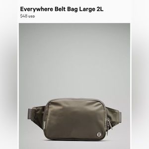 Lululemon 2L belt bag in grey sage